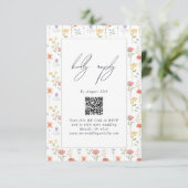 Boho Chic Wildflowers Modern Floral Wedding Informatiekaartje (Staand voorkant)