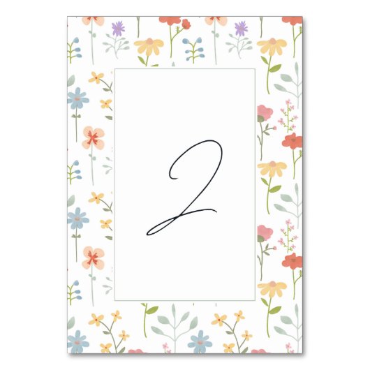 Boho Chic Wildflowers Modern Floral Wedding Kaart (Achterkant)