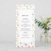 Boho Chic Wildflowers Modern Floral Wedding Menu (Staand voorkant)