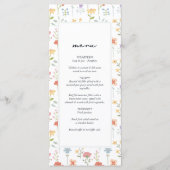 Boho Chic Wildflowers Modern Floral Wedding Menu (Voorkant)