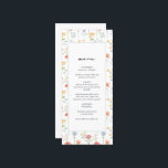 Boho Chic Wildflowers Modern Floral Wedding Menu<br><div class="desc">Een prachtig handgetekende waterverf wilde bloemen bruiloft ontwerp. Een uniek ontwerp dat gebruik maakt van geïllustreerde waterverf wilde bloemen. Een moderne wilde bloemen ontwerp. Een elegant ontwerp van de trouwkaart met moderne elementen. Bijpassende huwelijksuitnodigingen en andere briefpapier items zijn ook beschikbaar.</div>