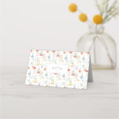 Boho Chic Wildflowers Modern Floral Wedding Plaatskaartje (Achterkant)