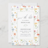 Boho Chic Wildflowers Modern Floral Wedding Save The Date (Voorkant)