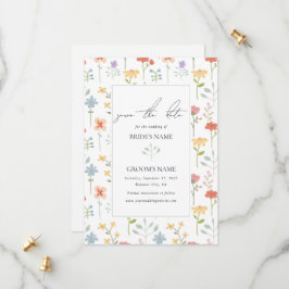Boho Chic Wildflowers Modern Floral Wedding Save The Date