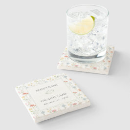 Boho Chic Wildflowers Modern Floral Wedding Stenen Onderzetter