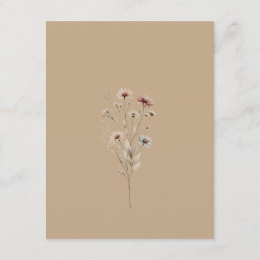 Boho Chic Wildflowers QR Code Trouwdetails Informatiekaartje (Achterkant)