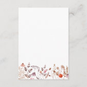 Boho Chic Wildflowers QR Code Trouwdetails Informatiekaartje (Achterkant)