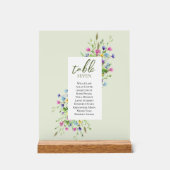 Boho chic Wildflowers Script Trouwstoelen Acryl Bord (Voorkant)