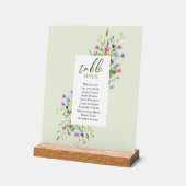 Boho chic Wildflowers Script Trouwstoelen Acryl Bord (Hoek)