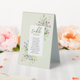 Boho chic Wildflowers Script Wedding Place Cards
