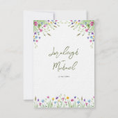 Boho chic Wildflowers Script Wedding Place Cards (Achterkant)