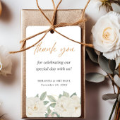 BOHO CHIC WITTE ROZEN TROUW BEDANKT CADEAULABEL