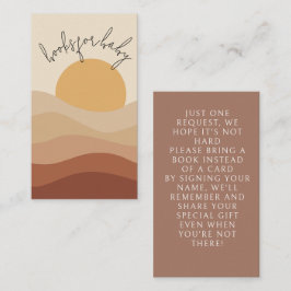 Boho Chic Woestijn Aardse Baby Shower Boeken Voor  Informatiekaartje