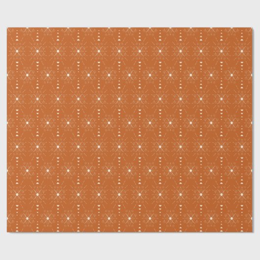 Boho Chic Woestijn Sunburst in Rusty Brown Cadeaupapier (Vlak)