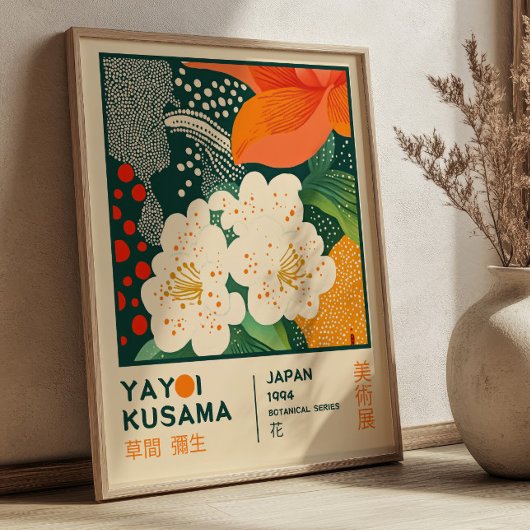 BOHO Chic Yayoi Kusama Floral Exhibition Poster