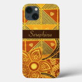 Boho Chic Yellow Flower Pattern Hoesje-Mate Case-Mate iPhone Case (Achterkant)