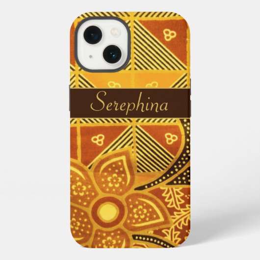 Boho Chic Yellow Flower Pattern Hoesje-Mate iPhone Hoesje (Achterkant)