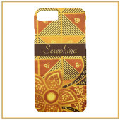 Boho Chic Yellow Flower Pattern Hoesje-Mate iPhone Hoesje
