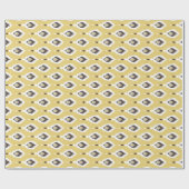 Boho chic yellow ikat tribal patroonmonogram cadeaupapier (Vlak)