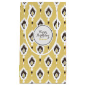 Boho chic yellow ikat tribal patroonmonogram klein cadeauzakje (Voorkant)