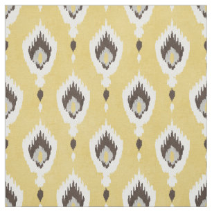 Boho chic yellow ikat tribal patroonmonogram stof