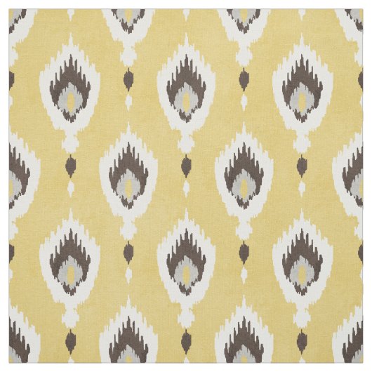 Boho chic yellow ikat tribal patroonmonogram stof (Swatch)