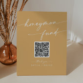 Boho Chic Yellow Marigold Wedding Honeymoon Fund Reclamebord Met Voetstuk