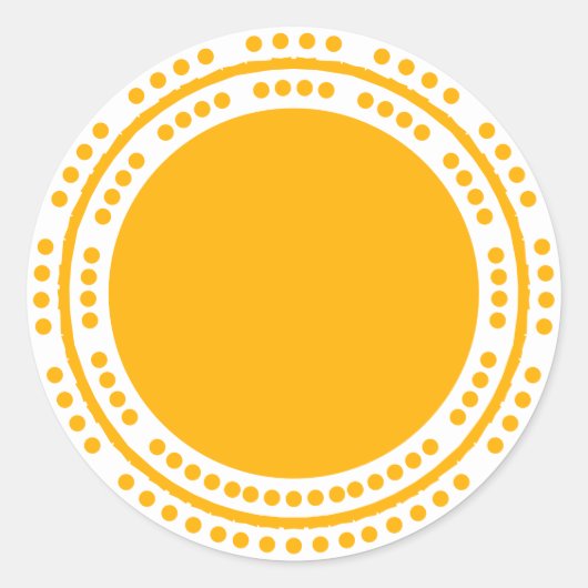 Boho chic yellow sun maakt moderne leuke leuke leu ronde sticker (Voorkant)