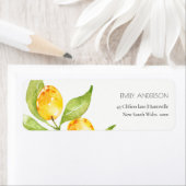 BOHO CHIC YELLOW WATERVERF FOLIAGE OLIVE ADRES ETIKET (Insitu)