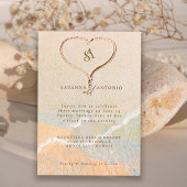 Boho Chic Zand Hart Strand Bestemming Trouwen Kaart