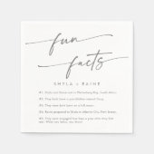 Boho Chic Zilver Grijs Bruiloft Leuk Fact Servette Servet (Voorkant)