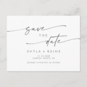 Boho Chic Zilver Grijs Bruiloft Save the Date Uitnodiging Briefkaart (Voorkant)