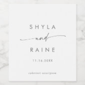 Boho Chic Zilver Grijs Bruiloft Wijn Labels Wijn Etiket (Enkel label)