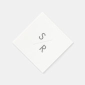 Boho Chic Zilver Grijs Monogrammed Servetten (Hoek)