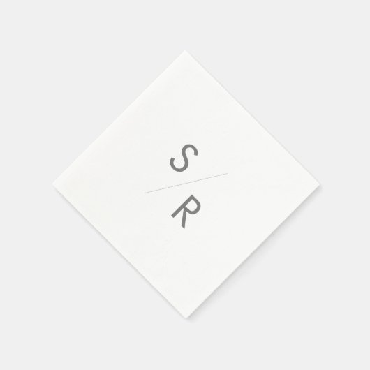 Boho Chic Zilver Grijs Monogrammed Servetten (Hoek)