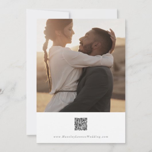 Boho Chic Zilver Grijs Multi Foto QR Code Save The Date (Achterkant)