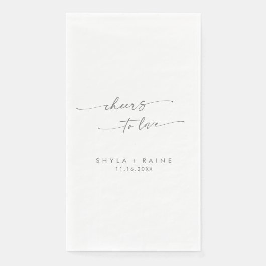 Boho Chic Zilver Grijs Proost om van trouwen te ho Servet (Voorkant)