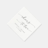 Boho Chic Zilver Grijs Proost op Liefde Bruiloft Servet (Hoek)