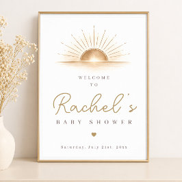 Boho Chic Zon Neutrale Baby Shower Welkomstbord Poster