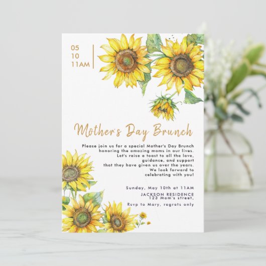 Boho Chic Zonnebloemen Moederdag Kaart (Staand voorkant)