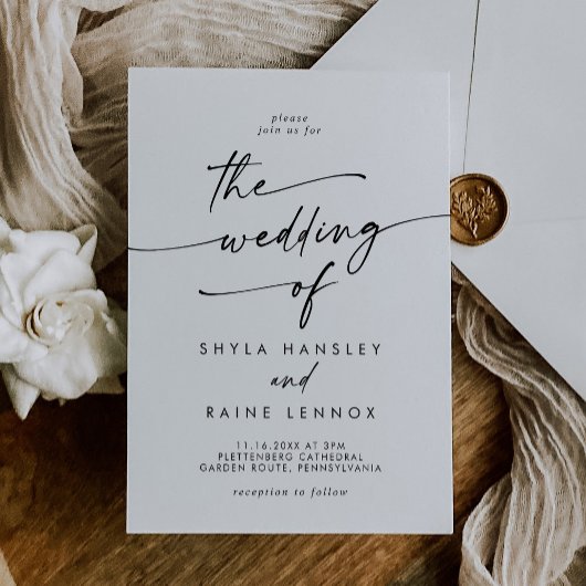 Boho Chic Zwart en Wit De Bruiloft Van Kaart