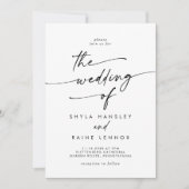 Boho Chic Zwart en Wit De Bruiloft Van Kaart (Voorkant)