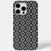 Boho Chic Zwart-wit Bloempatroon Case-Mate iPhone Case (Achterkant)