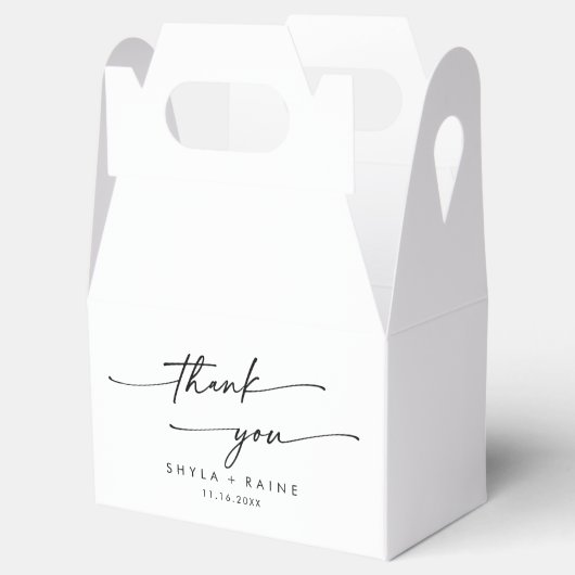 Boho Chic Zwart-Wit Dank u Bruiloft Bedankdoosjes (Geopend)