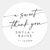 Boho Chic Zwart-Wit Een Lief Dank U Favor Ronde Sticker (Voorkant)