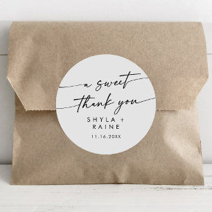 Boho Chic Zwart-Wit Een Lief Dank U Favor Ronde Sticker