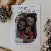 Boho Chic Zwart Wit Foto Schattige Vrolijk Kerstfe Feestdagenkaart