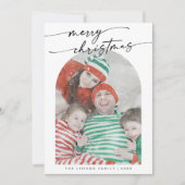 Boho Chic Zwart Wit Fun Family Foto Kerstmis Feestdagenkaart (Voorkant)