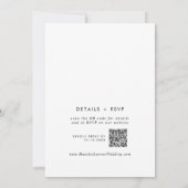 Boho Chic Zwart-Wit Monogram QR Code Bruiloft Kaart (Achterkant)