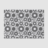 Boho Chic Zwart Witte Volkstuin Bloemen en Steruit Tissuepapier (Voorkant)